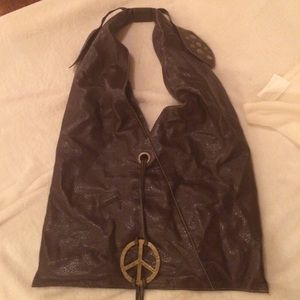 Brown leather hippie purse