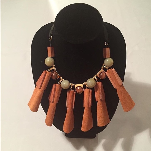 Zara Suede & Beads Statement Necklace