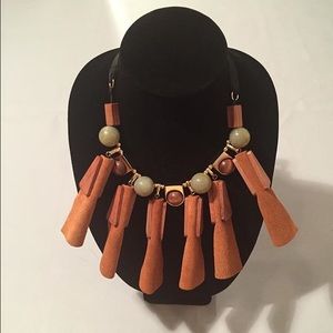 Zara Suede & Beads Statement Necklace