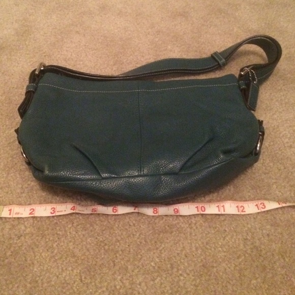 ✅Authentic Coach bag, teal blue-green leather