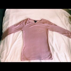 Pink lace long sleeve top
