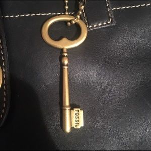 Black leather Fossil Tote bag