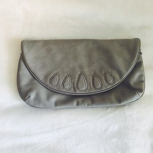 Gray clutch purse