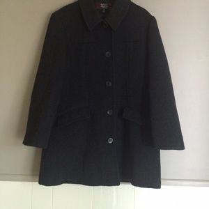 Classy black wool pea coat. Size XL/1x.