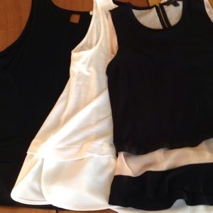 J Crew Tank Bundle 1 Black 1 Cream & 1 Black/Nude