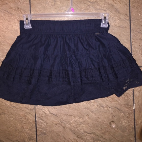 Navy (partially laced) mini skirt from Hollister.