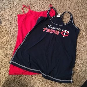 MLB Twins Tank And Red Under Shirt