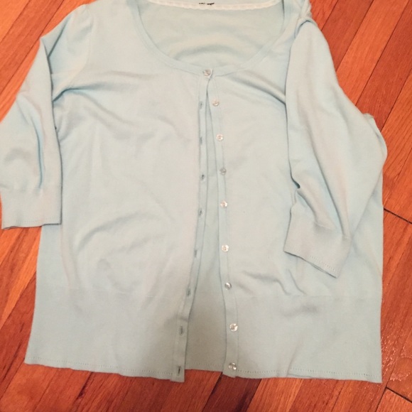 robin egg blue cardi