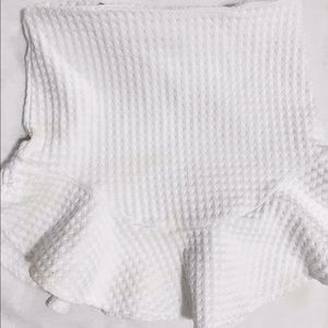 Zara trafaluc curved hem high waisted skirt