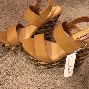 NWT Tan Wedges