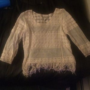 Cream colored lace top