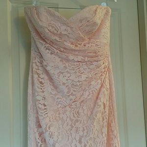 Pink lace dress David's Bridal
