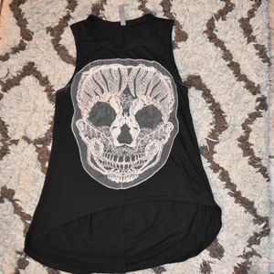 Black Tank w/ lace skull