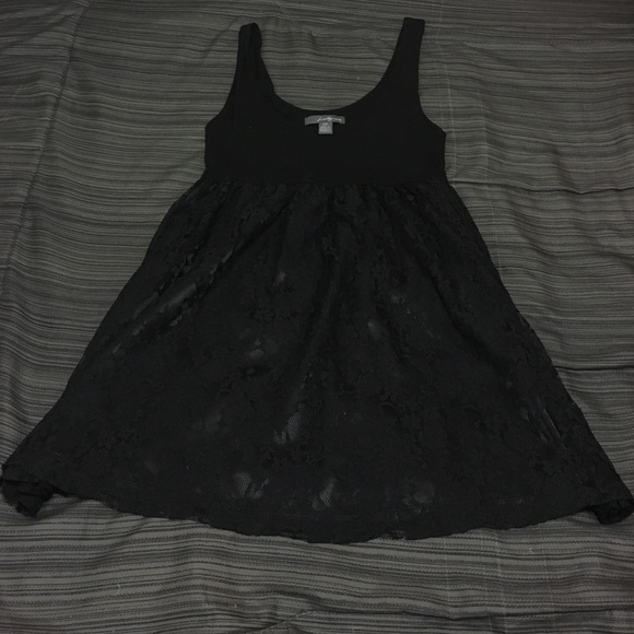 Black cotton and lace bottom dead