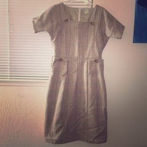 Retro/Vintage inspired Tan Plaid Dress