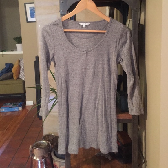 CAbi tee shirt/ tunic heather gray, Sz leg