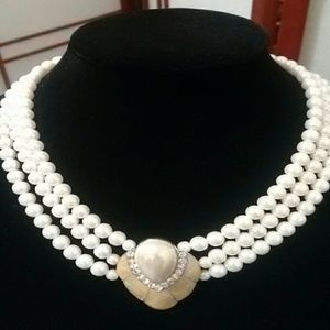Faux pearl necklace