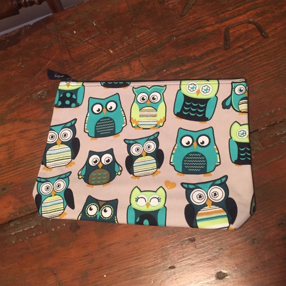Thirty-One Who's Happy Large Zipper Tote NIB owls!