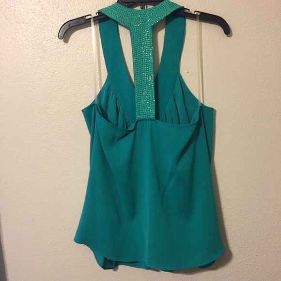 Alice + Olivia: Teal top with sequins - Picture 2 of 4