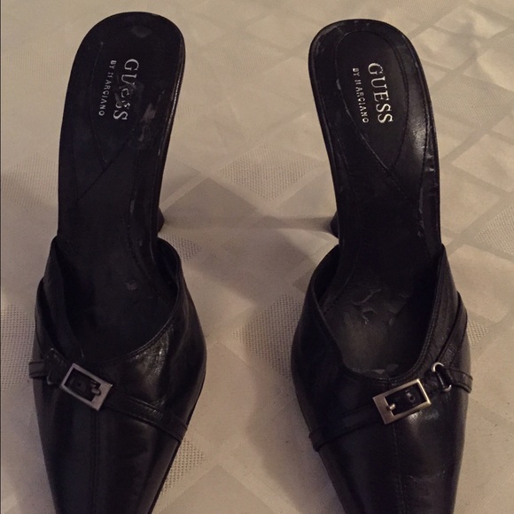 Guess by Marciano Black Open Back Heels
