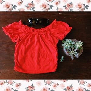 ❤️Off Shoulder Red-Orange Blouse❤️