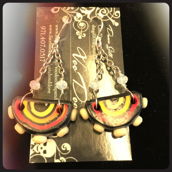 Artisan rainbow glow in dark earrings