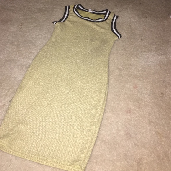 Gold body con dress