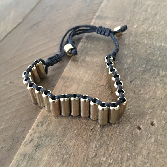 Gold and black adjustable bracelet
