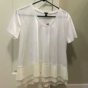 j.crew white top with ruffles