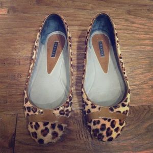 Theory Ponyhair Leopard Ballet Flat 36 6