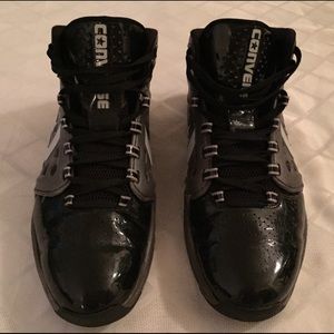 Black Patten Leather Converse Sneakers