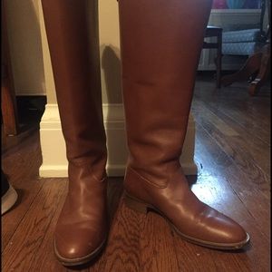 J Crew wide calf cognac boots