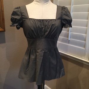 NWT Anthropologie Cordelia Grey Peplum Blouse sz 8