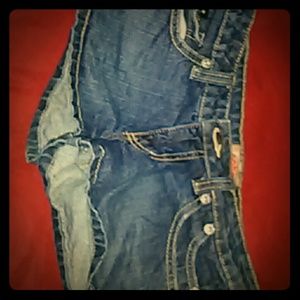 blue jean shorts