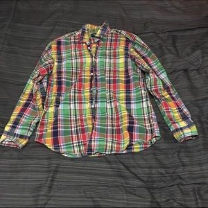 Plaid polo button up shirt