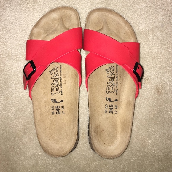 Red Birkenstocks size 38
