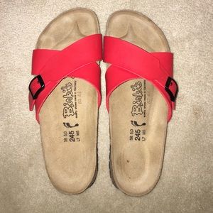 Red Birkenstocks size 38