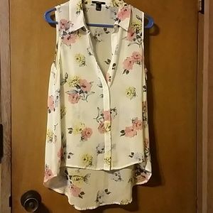 Forever 21 sheer collared blouse