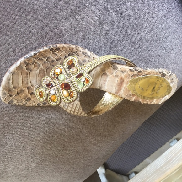 Rene Caovilla Python With Semi Precious Stones - image 1