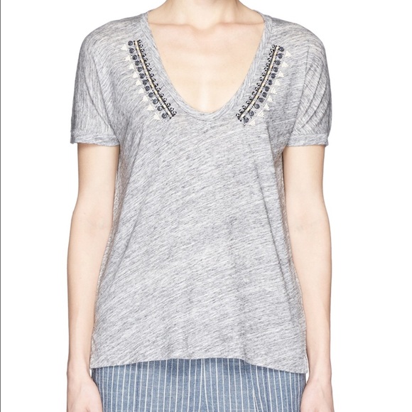 NWT J. Crew Beaded Tee Size M
