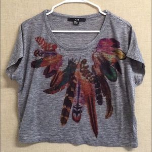 Forever 21 Printed Gray Crop Top