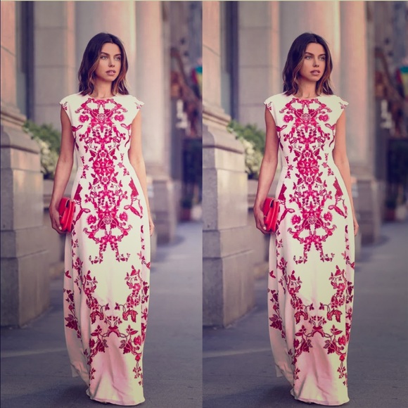 Red and white floral sundress