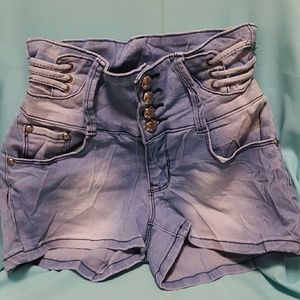 High waisted denim shorts