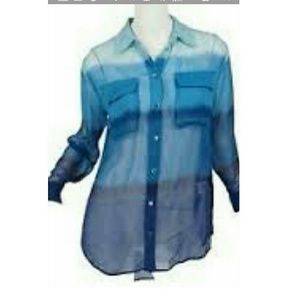 Equipment Femme Blue Ombre Blouse