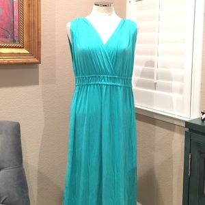 Ann Taylor Loft Maxi Dress size L Turquoise