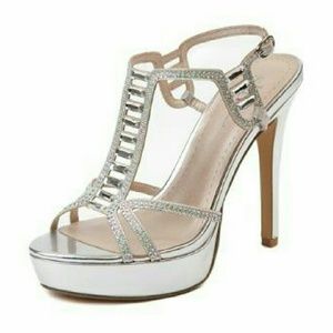Shi by Journeys Women's silver bejeweled Platform