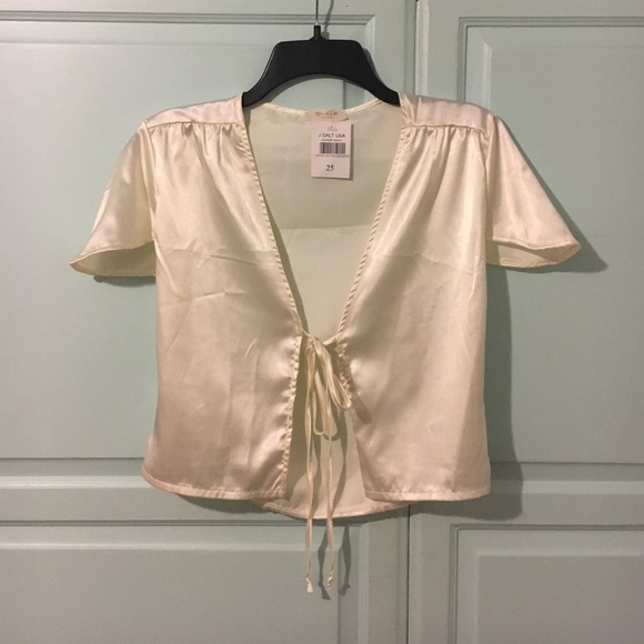BRANDY MELVILLE Leesa Silky Top in Champagne Gold