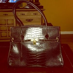 Faux leather large bag