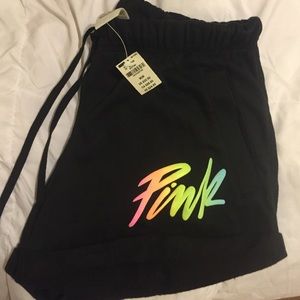 PINK VS black lounge shorts