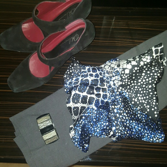 Milano | Mixed Pattern Ruffle Button Down Blouse - Picture 1 of 2